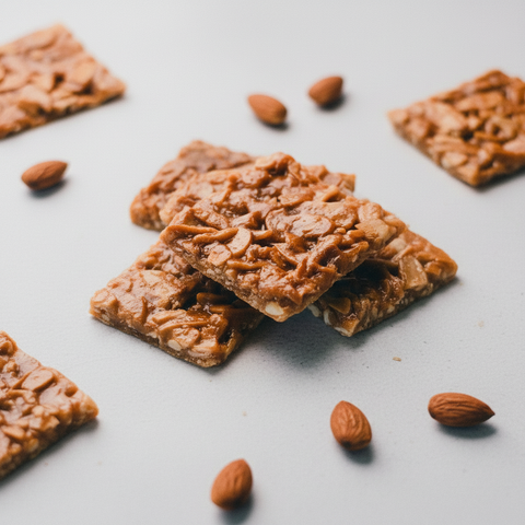 Croccante alle mandorle artigianale italiano con mandorle tostate e caramello dorato