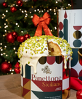 Panettone siciliano artigianale con colata di cioccolato bianco e granella di pistacchio - Forneria Marinetti