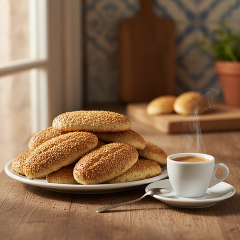 Biscotti Regina con caffè espresso - colazione italiana tradizionale